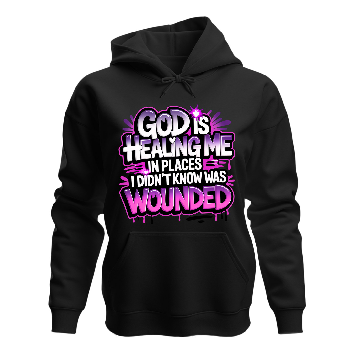 Queen’s Healing House Signature Hoodie | "God Is Healing Me in Places" Purple + Pink