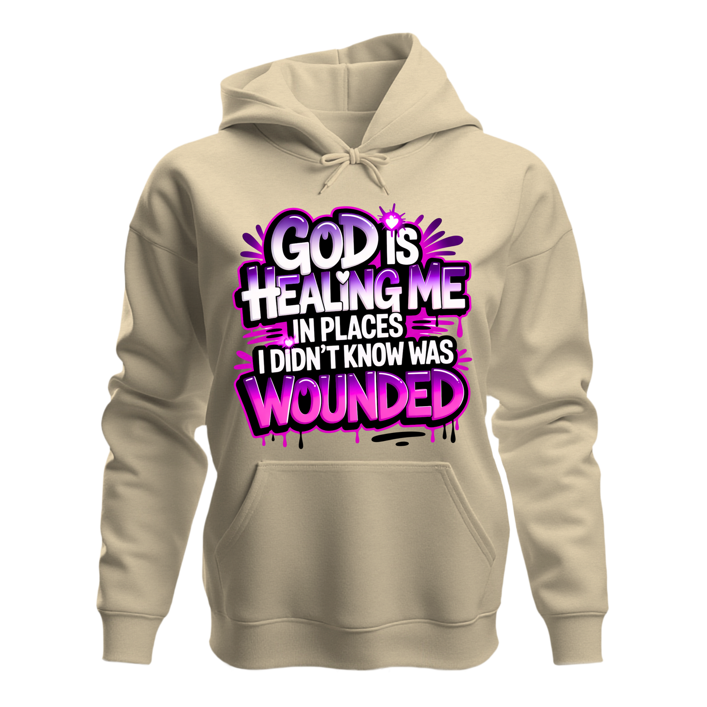Queen’s Healing House Signature Hoodie | "God Is Healing Me in Places" Purple + Pink