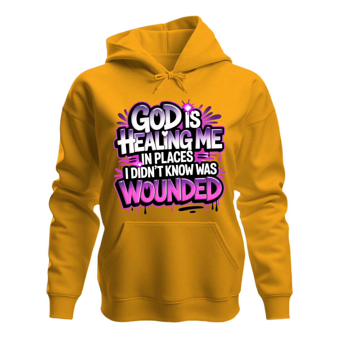 Queen’s Healing House Signature Hoodie | "God Is Healing Me in Places" Purple + Pink